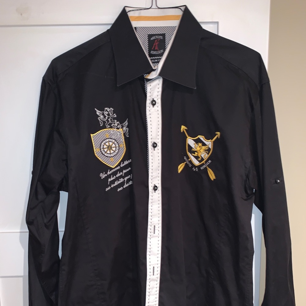 Absolute Rebellion Dress Shirt Mens XL Slim Fit